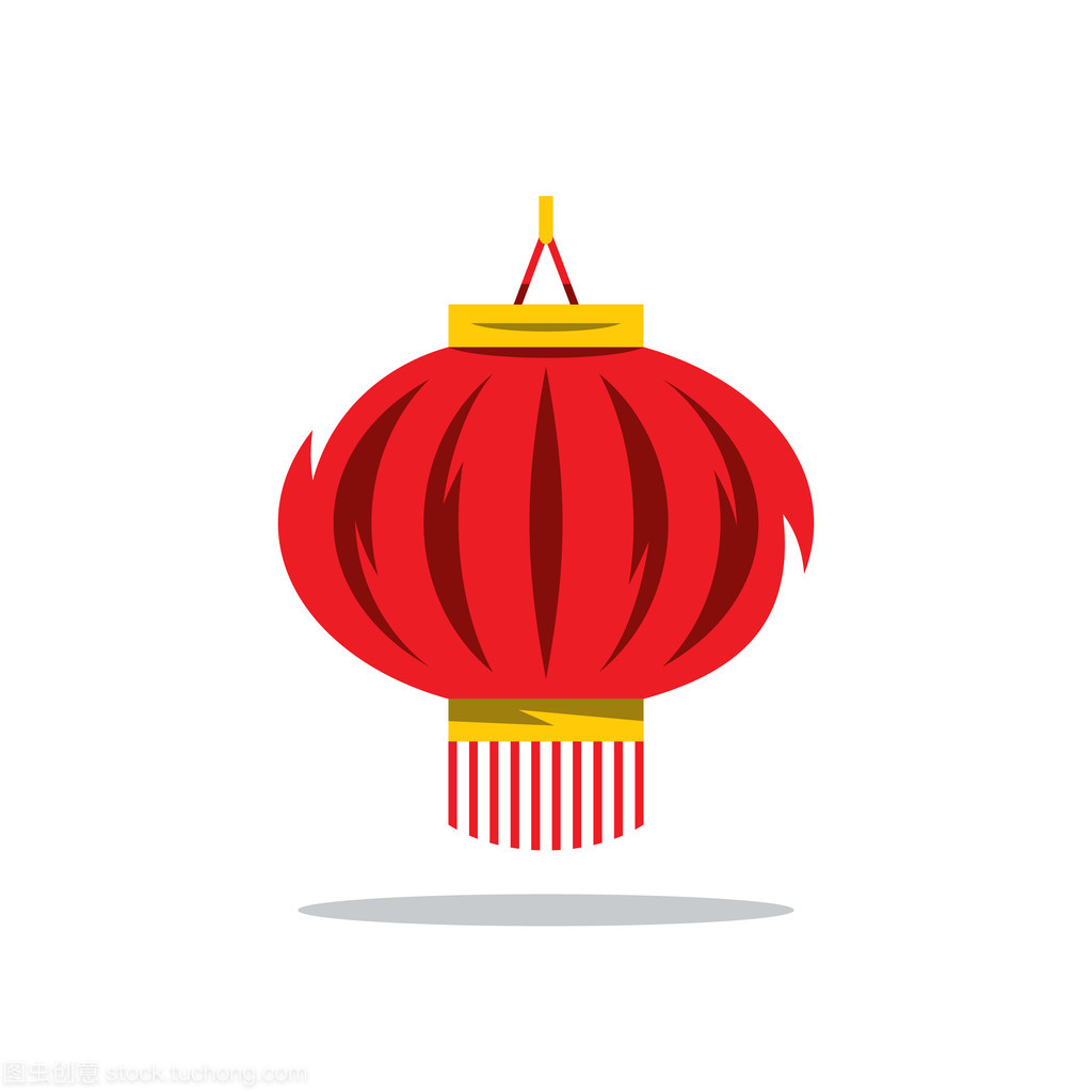 矢量中国红灯笼卡通插画