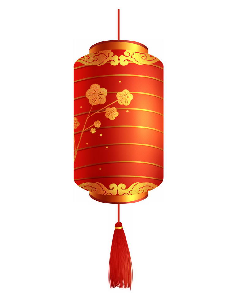 一款圆柱形红色灯笼新年春节装饰7978498图片免抠素材 - 设计盒子
