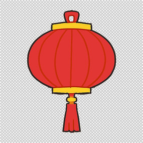 灯笼卡通免扣元素设计