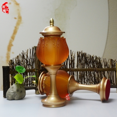 吉祥宫灯琉璃佛具 寺院供灯 纯铜LED长明灯