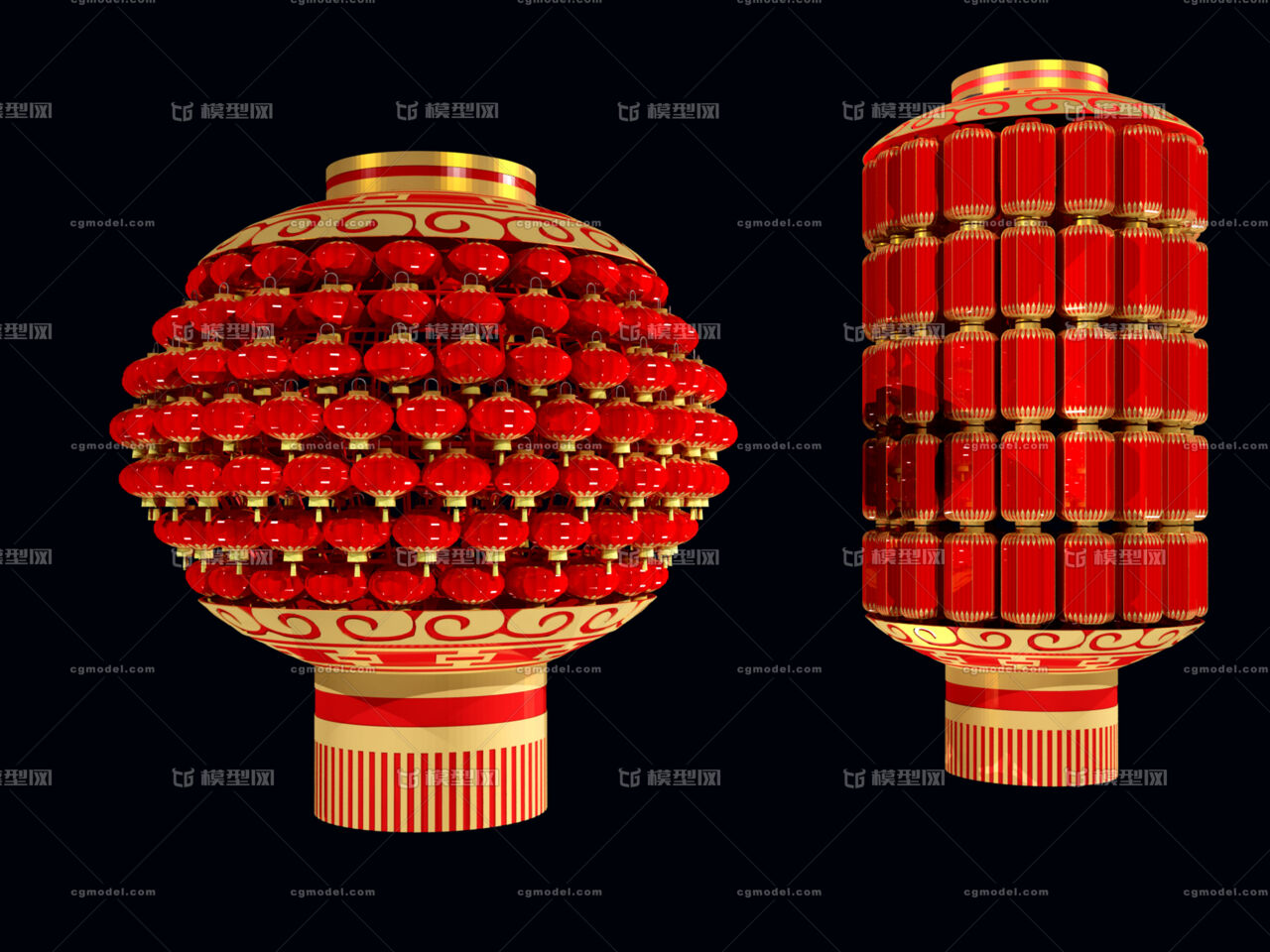 大红灯笼 喜庆与中华传统美陈的完美融合